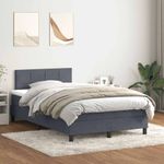 Casa si Gradina - Mobilier - Paturi si accesorii - Paturi - Pat box spring cu saltea, gri inchis, 120x220 cm, catifea - Infinity.ro