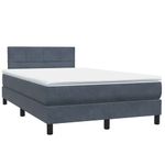 Casa si Gradina - Mobilier - Paturi si accesorii - Paturi - Pat box spring cu saltea, gri inchis, 120x220 cm, catifea - Infinity.ro