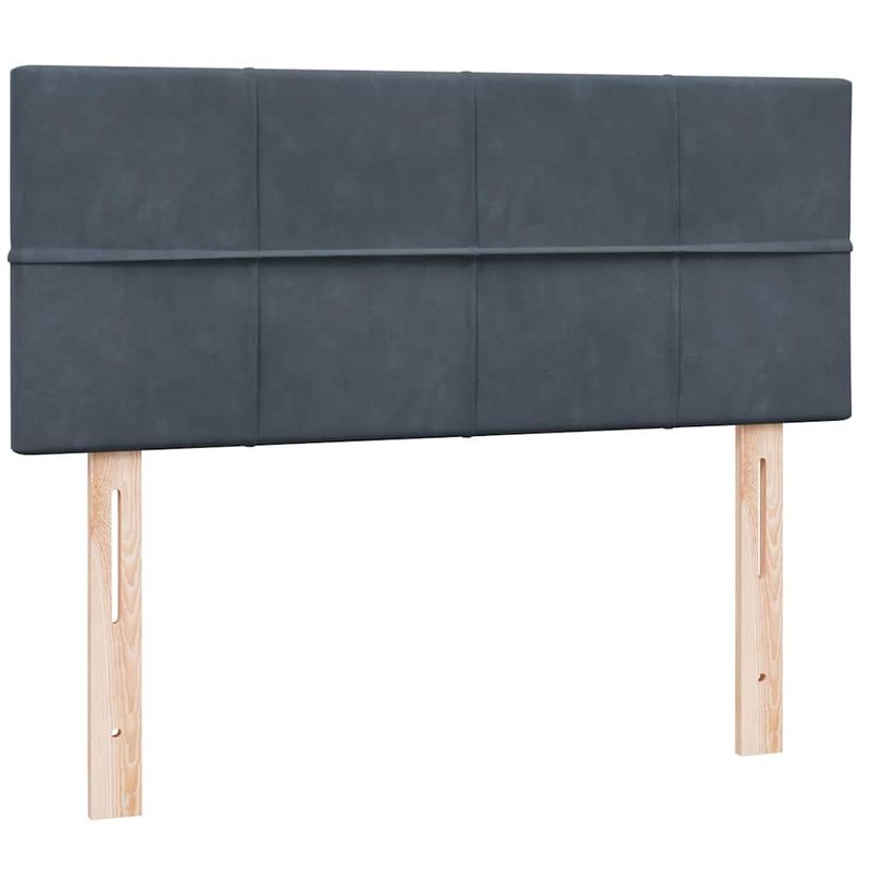 Casa si Gradina - Mobilier - Paturi si accesorii - Paturi - Pat box spring cu saltea, gri inchis, 120x220 cm, catifea - Infinity.ro