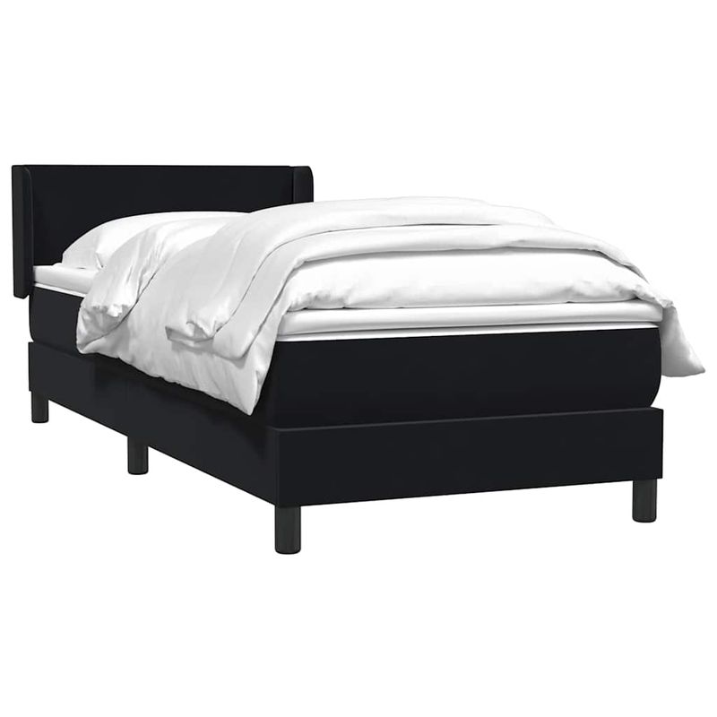 Casa si Gradina - Mobilier - Paturi si accesorii - Paturi - Pat box spring cu saltea, negru, 90x210 cm, catifea - Infinity.ro