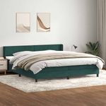 Casa si Gradina - Mobilier - Paturi si accesorii - Paturi - Pat box spring cu saltea, verde inchis, 180x220 cm, catifea - Infinity.ro