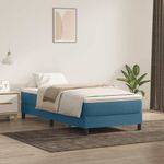 Casa si Gradina - Mobilier - Paturi si accesorii - Paturi - Pat box spring cu saltea, albastru inchis, 80x210 cm, catifea - Infinity.ro