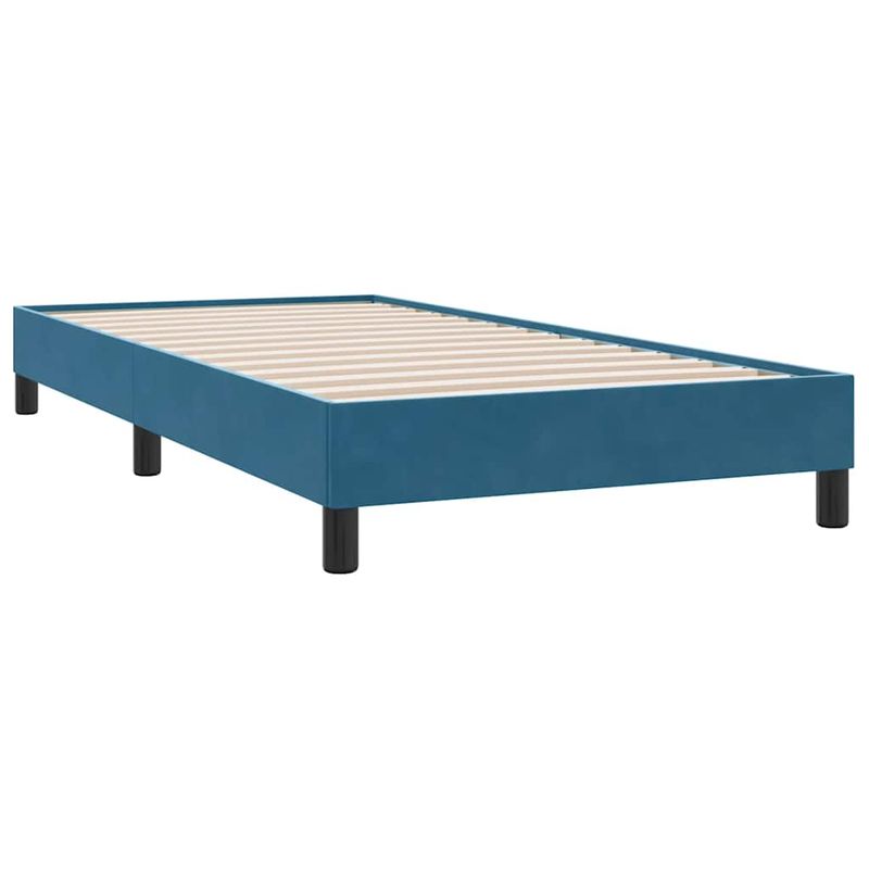 Casa si Gradina - Mobilier - Paturi si accesorii - Paturi - Pat box spring cu saltea, albastru inchis, 80x210 cm, catifea - Infinity.ro