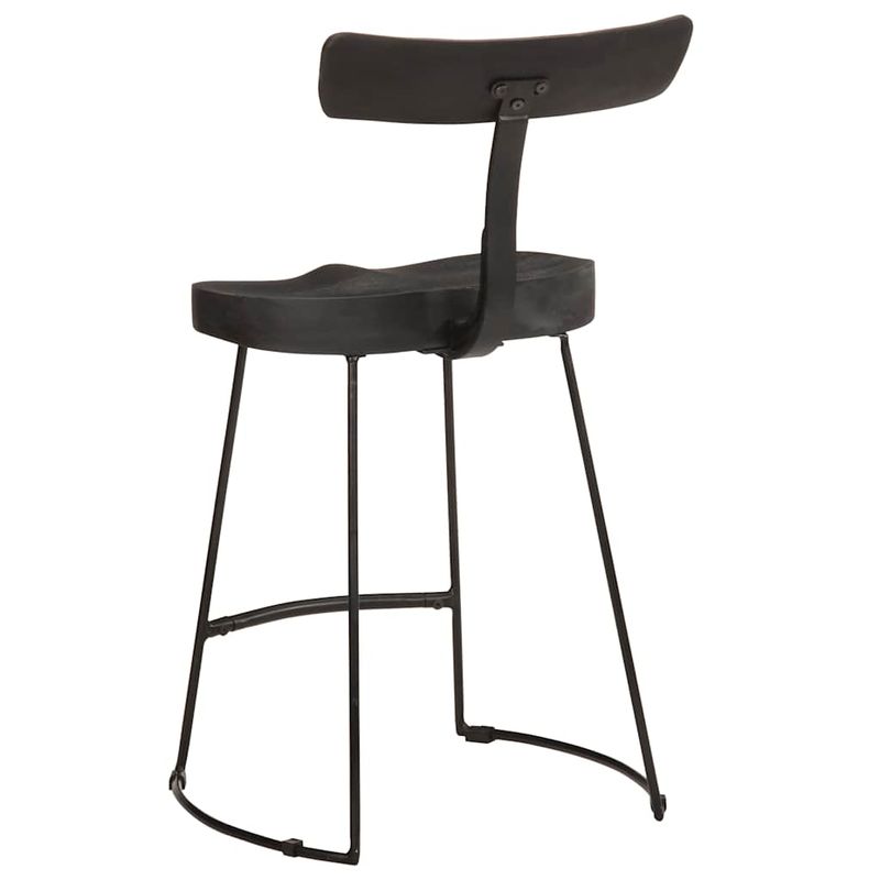 Casa si Gradina - Mobilier - Scaune si fotolii - Scaune - Scaune de bar 2 buc Negru 49x43x79 cm Lemn masiv Mango - Infinity.ro