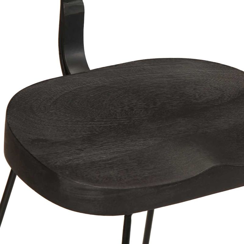 Casa si Gradina - Mobilier - Scaune si fotolii - Scaune - Scaune de bar 2 buc Negru 49x43x79 cm Lemn masiv Mango - Infinity.ro