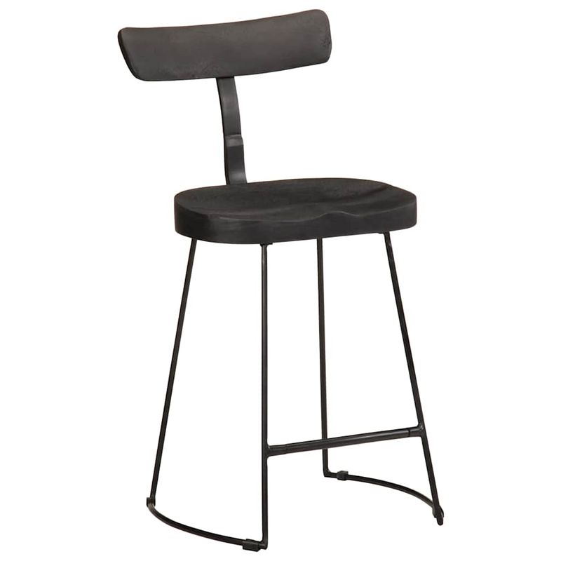 Casa si Gradina - Mobilier - Scaune si fotolii - Scaune - Scaune de bar 2 buc Negru 49x43x79 cm Lemn masiv Mango - Infinity.ro