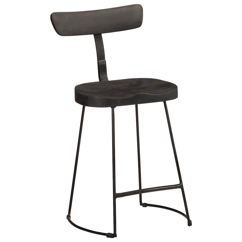 Casa si Gradina - Mobilier - Scaune si fotolii - Scaune - Scaune de bar 2 buc Negru 49x43x79 cm Lemn masiv Mango - Infinity.ro