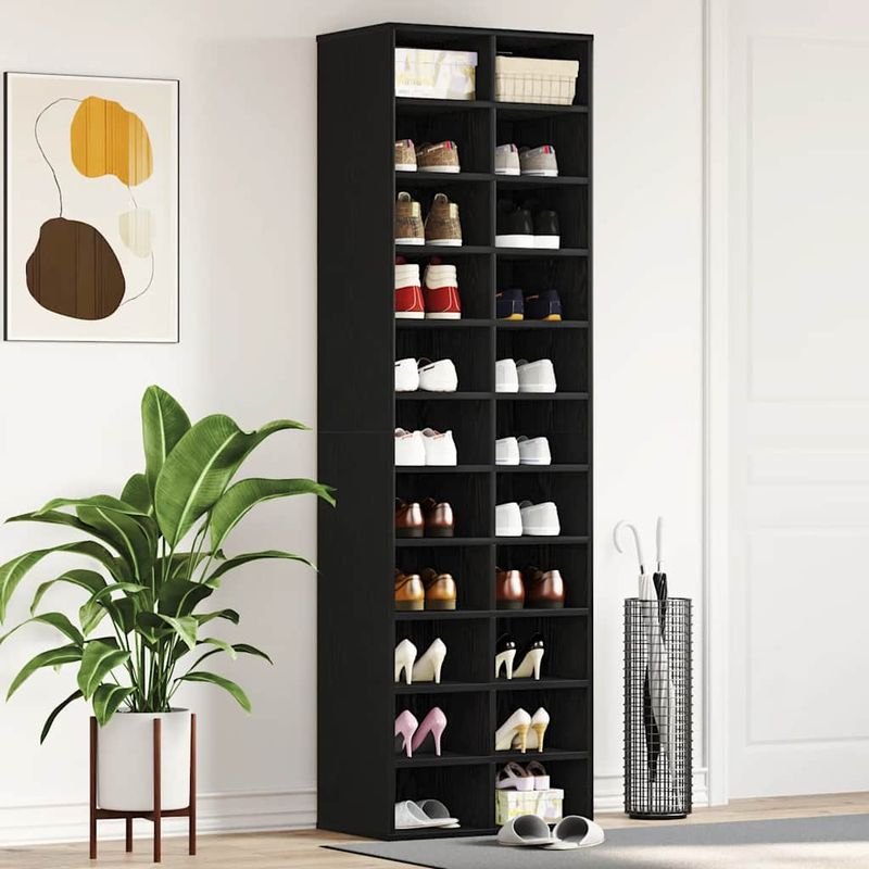 Casa si Gradina - Mobilier - Organizare si depozitare - Organizator incaltaminte - Dulap Pantofi Stejar Negru 54x34x183 cm Lemn prelucrat - Infinity.ro