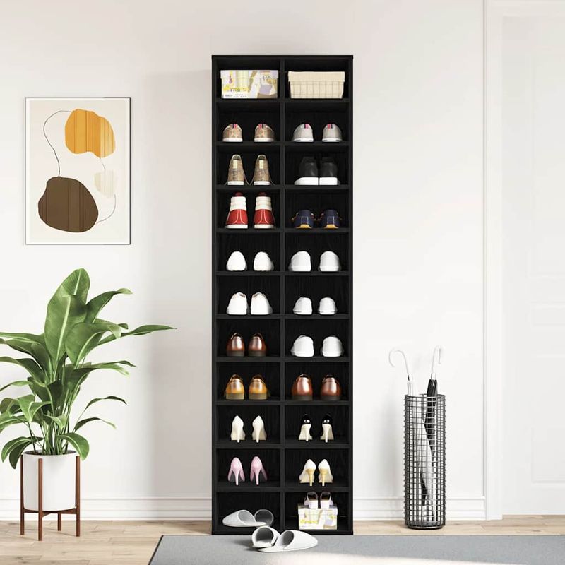 Casa si Gradina - Mobilier - Organizare si depozitare - Organizator incaltaminte - Dulap Pantofi Stejar Negru 54x34x183 cm Lemn prelucrat - Infinity.ro