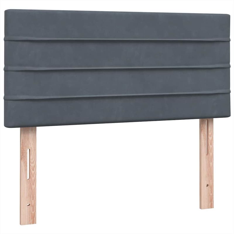 Casa si Gradina - Mobilier - Paturi si accesorii - Paturi - Pat box spring cu saltea, gri inchis, 80x210 cm, catifea - Infinity.ro