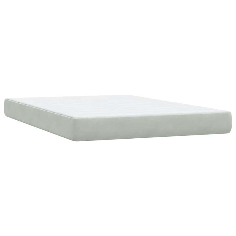 Casa si Gradina - Mobilier - Paturi si accesorii - Paturi - Pat box spring cu saltea, gri deschis, 160x220 cm, catifea - Infinity.ro