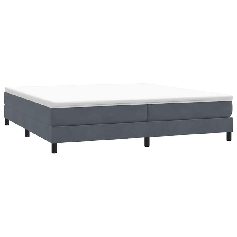 Casa si Gradina - Mobilier - Paturi si accesorii - Paturi - Pat cu arcuri fara saltea Gri inchis 200x220 cm catifea - Infinity.ro