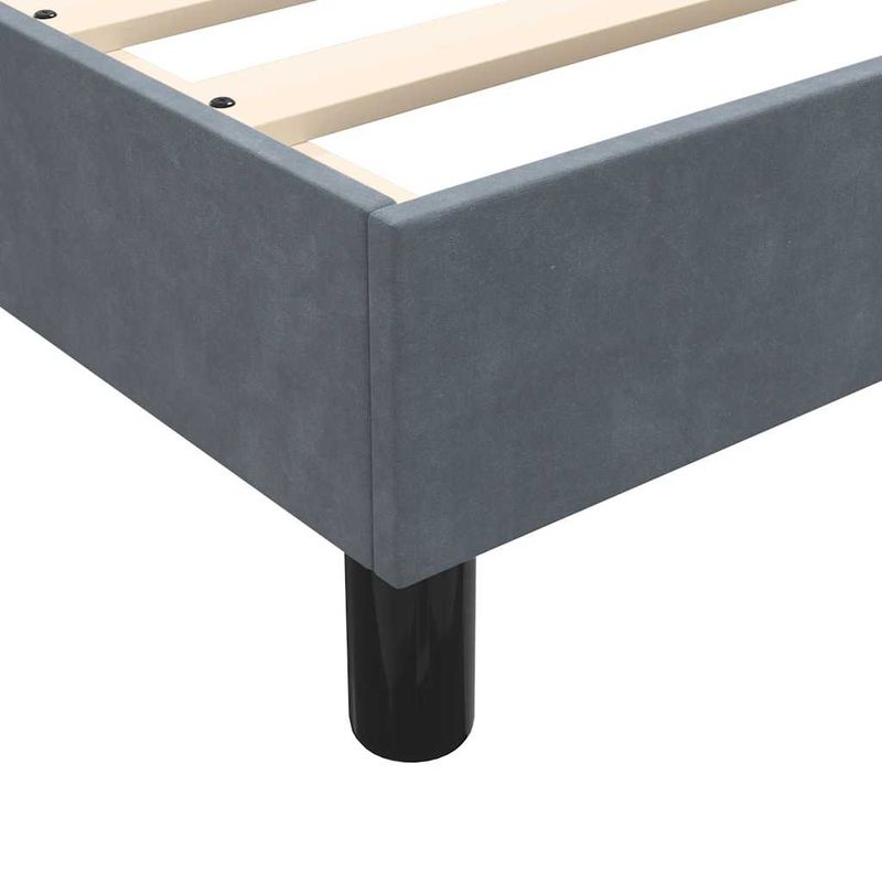 Casa si Gradina - Mobilier - Paturi si accesorii - Paturi - Pat cu arcuri fara saltea Gri inchis 200x220 cm catifea - Infinity.ro