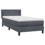 Casa si Gradina - Mobilier - Paturi si accesorii - Paturi - Pat box spring cu saltea, gri inchis, 80x210 cm, catifea - Infinity.ro