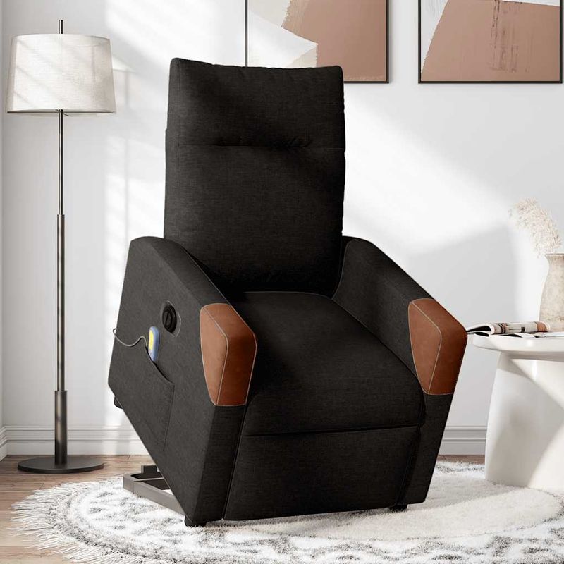 Ingrijire personala si Cosmetice - Sanatate si wellness - Articole wellness - Fotolii de masaj - Fotoliu electric de masaj rabatabil cu ridicare, negru, textil - Infinity.ro