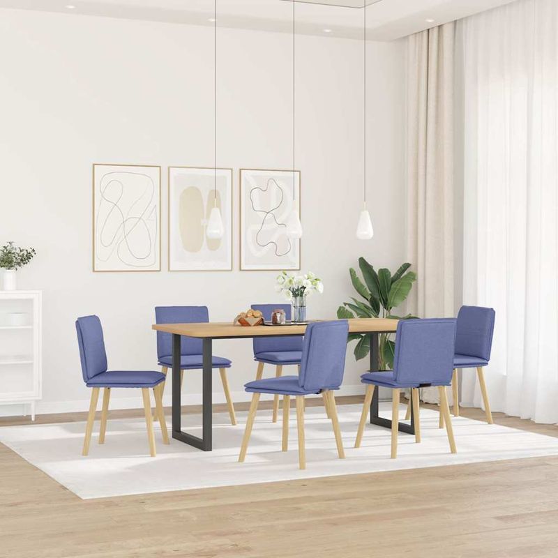 Casa si Gradina - Mobilier - Scaune si fotolii - Scaune - Scaune de sufragerie 6 buc tesatura Jeans Blue - Infinity.ro