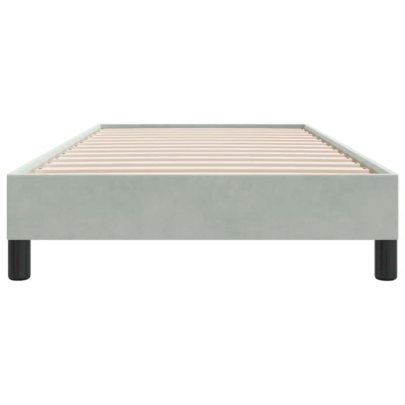 Casa si Gradina - Mobilier - Paturi si accesorii - Paturi - Pat cu arcuri fara saltea gri deschis 80x210 cm catifea - Infinity.ro