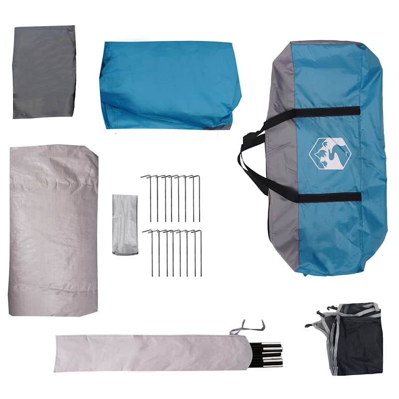 Sport si Outdoor - Camping - Corturi camping - Cort de familie tunel pentru 6 persoane, albastru, impermeabil - Infinity.ro