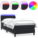 Casa si Gradina - Mobilier - Paturi si accesorii - Paturi - Pat box spring cu saltea, negru, 80x220 cm, catifea - Infinity.ro