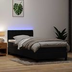 Casa si Gradina - Mobilier - Paturi si accesorii - Paturi - Pat box spring cu saltea, negru, 80x220 cm, catifea - Infinity.ro