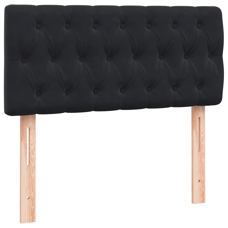 Casa si Gradina - Mobilier - Paturi si accesorii - Paturi - Pat box spring cu saltea, negru, 80x220 cm, catifea - Infinity.ro