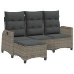 Casa si Gradina - Gradina si terasa - Mobilier exterior - Canapele si fotolii gradina - Canapea gradina inclinabila cu perne forma L polirattan gri - Infinity.ro