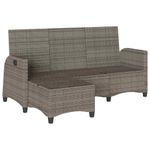 Casa si Gradina - Gradina si terasa - Mobilier exterior - Canapele si fotolii gradina - Canapea gradina inclinabila cu perne forma L polirattan gri - Infinity.ro
