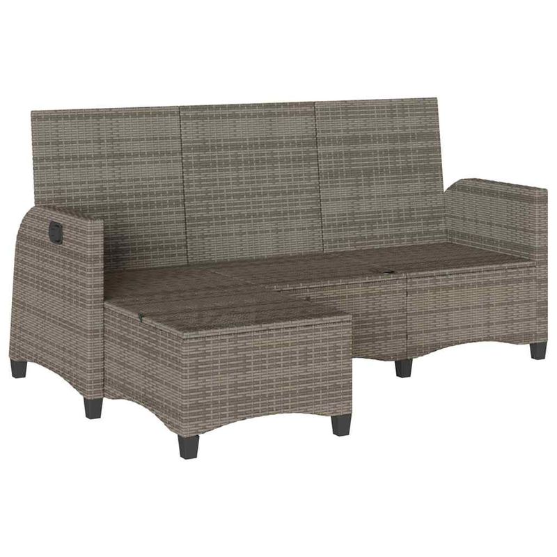 Casa si Gradina - Gradina si terasa - Mobilier exterior - Canapele si fotolii gradina - Canapea gradina inclinabila cu perne forma L polirattan gri - Infinity.ro