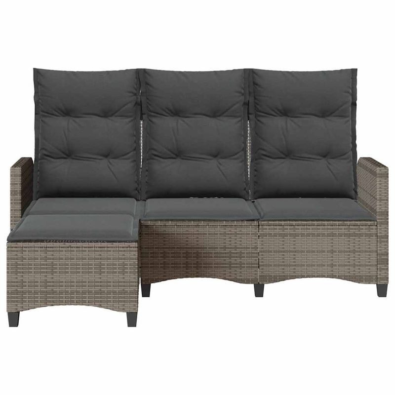 Casa si Gradina - Gradina si terasa - Mobilier exterior - Canapele si fotolii gradina - Canapea gradina inclinabila cu perne forma L polirattan gri - Infinity.ro