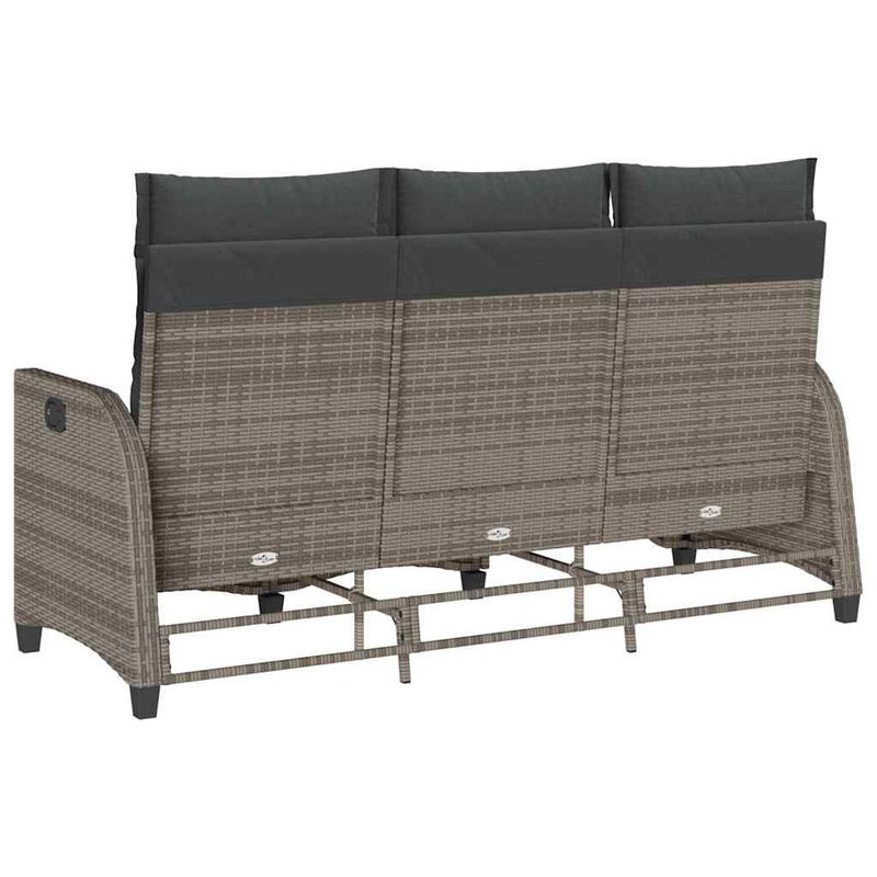 Casa si Gradina - Gradina si terasa - Mobilier exterior - Canapele si fotolii gradina - Canapea gradina inclinabila cu perne forma L polirattan gri - Infinity.ro