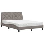 Casa si Gradina - Mobilier - Paturi si accesorii - Paturi - Pat cu saltea, gri taupe, 140x200 cm, textil - Infinity.ro