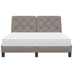 Casa si Gradina - Mobilier - Paturi si accesorii - Paturi - Pat cu saltea, gri taupe, 140x200 cm, textil - Infinity.ro