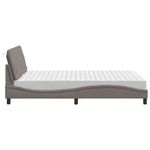 Casa si Gradina - Mobilier - Paturi si accesorii - Paturi - Pat cu saltea, gri taupe, 140x200 cm, textil - Infinity.ro