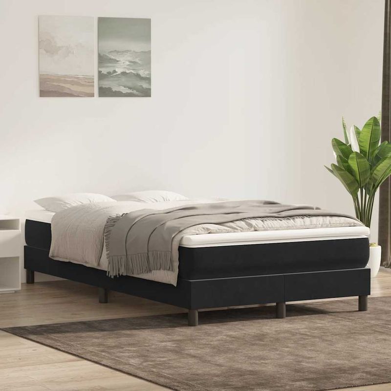 Casa si Gradina - Mobilier - Paturi si accesorii - Paturi - Pat cu arcuri fara saltea negru 120x220 cm catifea - Infinity.ro
