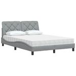 Casa si Gradina - Mobilier - Paturi si accesorii - Paturi - Pat cu saltea, gri deschis, 120x200 cm, textil - Infinity.ro