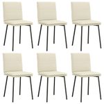 Casa si Gradina - Mobilier - Scaune si fotolii - Scaune - Scaune de bucatarie, 6 buc., crem, catifea - Infinity.ro