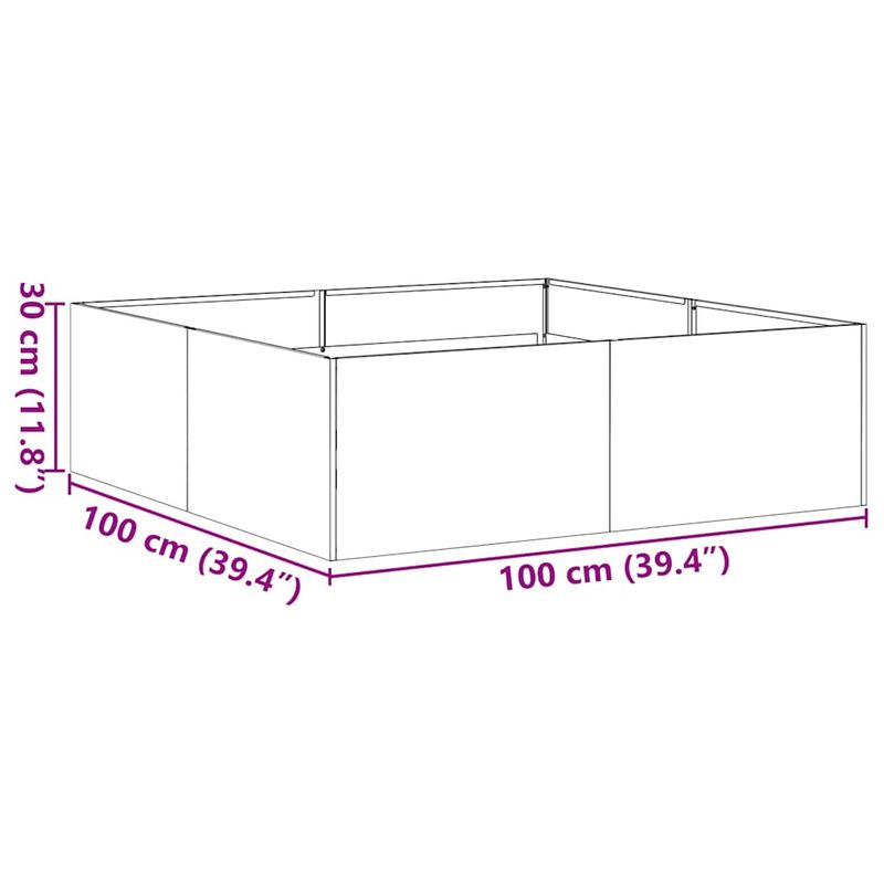 Casa si Gradina - Gradinarit si plante - Plante si ghivece - Ghivece si suporturi - Jardiniera 100x100x30 cm otel inoxidabil - Infinity.ro