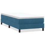 Casa si Gradina - Mobilier - Paturi si accesorii - Paturi - Pat cu arcuri fara saltea Albastru inchis 100x210 cm catifea - Infinity.ro