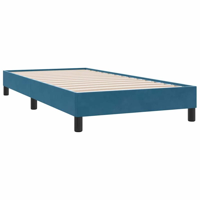 Casa si Gradina - Mobilier - Paturi si accesorii - Paturi - Pat cu arcuri fara saltea Albastru inchis 100x210 cm catifea - Infinity.ro