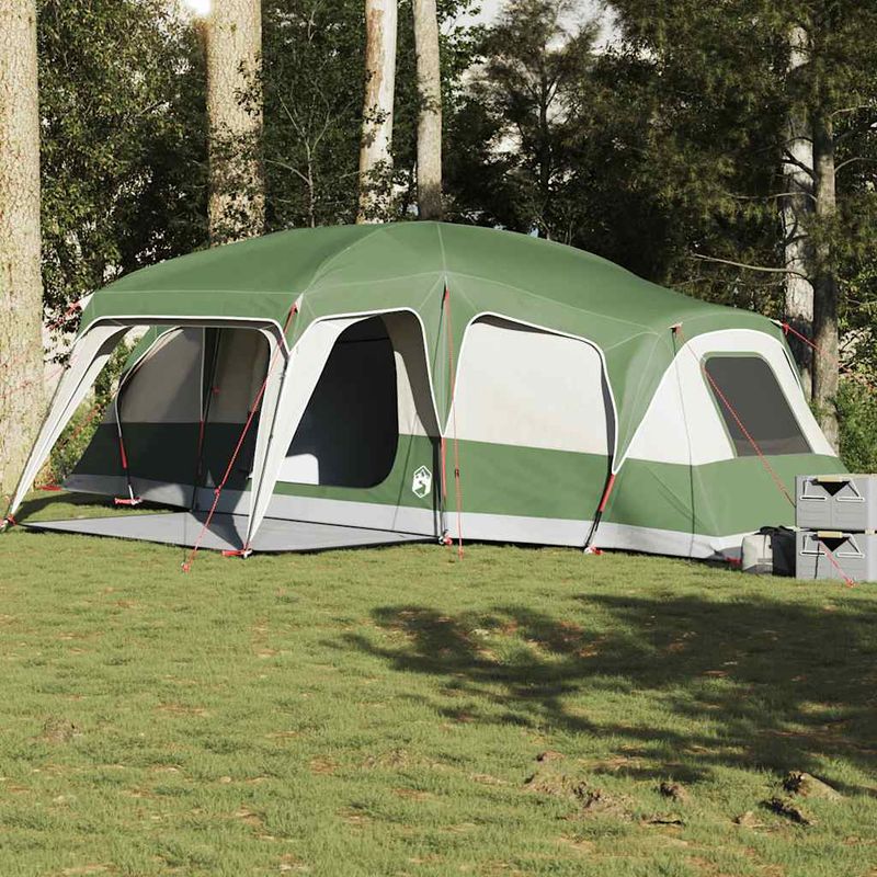 Sport si Outdoor - Camping - Corturi camping - Cort de familie cu dom veranda pentru 9 persoane, impermeabil, verde - Infinity.ro