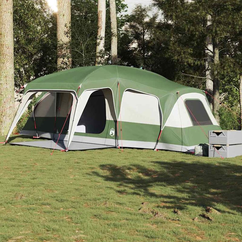 Sport si Outdoor - Camping - Corturi camping - Cort de familie cu dom veranda pentru 9 persoane, impermeabil, verde - Infinity.ro