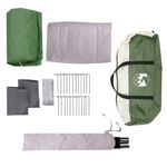 Sport si Outdoor - Camping - Corturi camping - Cort de familie cu dom veranda pentru 9 persoane, impermeabil, verde - Infinity.ro