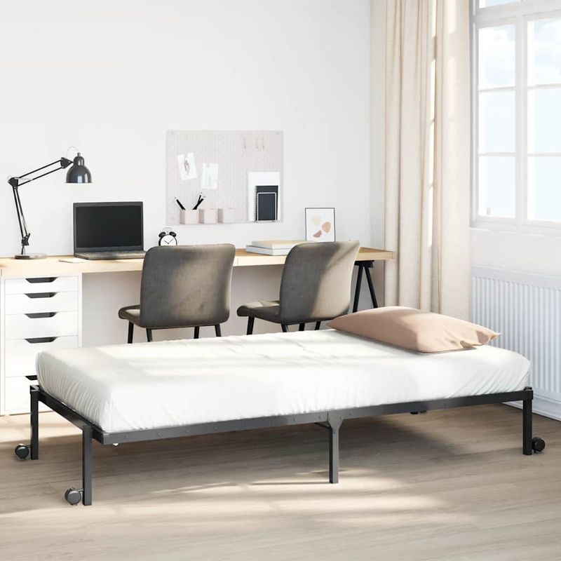 Casa si Gradina - Mobilier - Paturi si accesorii - Paturi - Cadru de pat fara saltea pliabil negru 107x203 cm otel - Infinity.ro