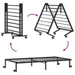 Casa si Gradina - Mobilier - Paturi si accesorii - Paturi - Cadru de pat fara saltea pliabil negru 107x203 cm otel - Infinity.ro