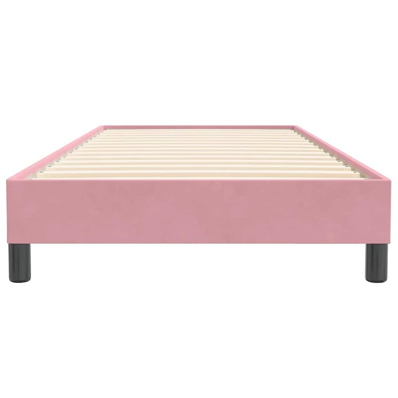 Casa si Gradina - Mobilier - Paturi si accesorii - Paturi - Pat cu arcuri fara saltea roz 90x220 cm catifea - Infinity.ro