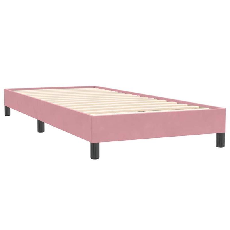 Casa si Gradina - Mobilier - Paturi si accesorii - Paturi - Pat cu arcuri fara saltea roz 90x220 cm catifea - Infinity.ro