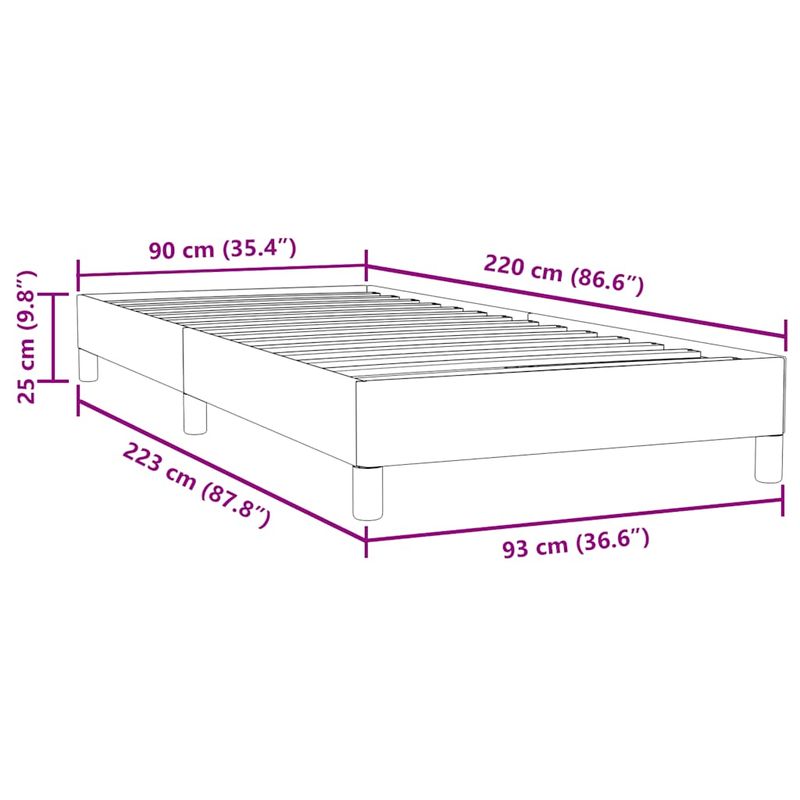 Casa si Gradina - Mobilier - Paturi si accesorii - Paturi - Pat cu arcuri fara saltea roz 90x220 cm catifea - Infinity.ro