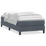 Casa si Gradina - Mobilier - Paturi si accesorii - Paturi - Pat box spring cu saltea, gri inchis, 90x220 cm, catifea - Infinity.ro