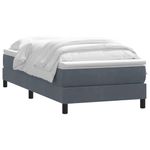Casa si Gradina - Mobilier - Paturi si accesorii - Paturi - Pat box spring cu saltea, gri inchis, 90x220 cm, catifea - Infinity.ro