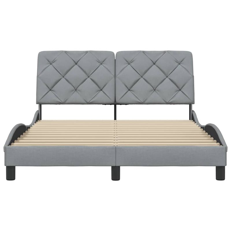 Casa si Gradina - Mobilier - Paturi si accesorii - Paturi - Cadru de pat fara saltea, gri deschis, 120x200 cm, textil - Infinity.ro